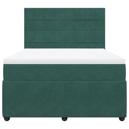 Боксспринг легло с матрак, зелена, 140x190 см, кадифе