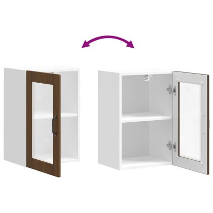 Кухненски стенен шкаф със стъклена врата "Porto" кафяв дъб