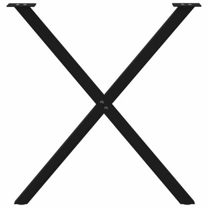 Крака за трапезна маса, X-образни, 2 бр., черни, 80 x (72-73) см, стомана