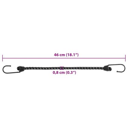 Ластични въжета със светлоотразителни ленти и куки 25 бр 46 см