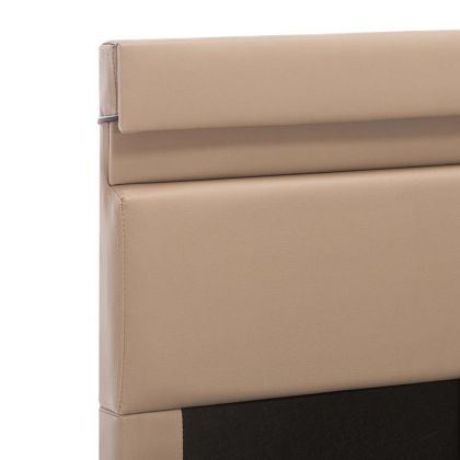 Легло с повдигащ механизъм и LED капучино еко кожа 100x200 cм