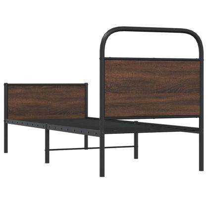 Рамка за легло без матрак 80x200 см кафяв дъб инженерно дърво