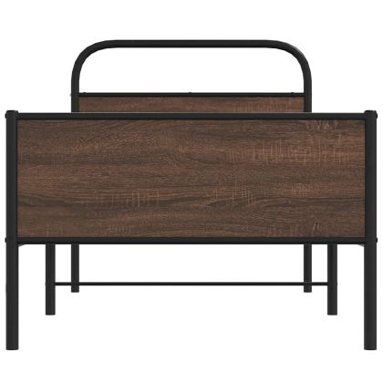 Рамка за легло без матрак 90x200 см кафяв дъб инженерно дърво