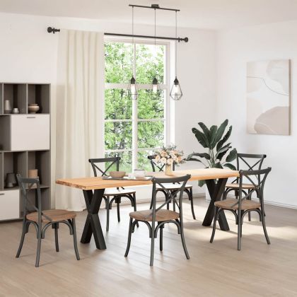 Крака за трапезна маса, X-образни, 2 бр., черни, 60 x (72-73) см, стомана