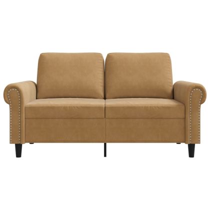 2-местен диван, кафяв, 120 см, кадифе