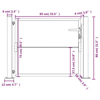 Градинска порта 100x75 см, кортенова стомана