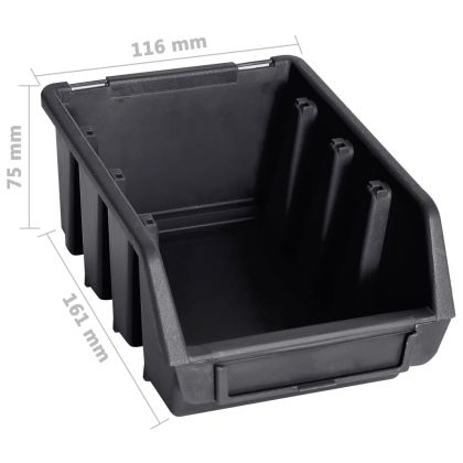 Стенен органайзер с 32 бр кутии за инструменти червено и черно