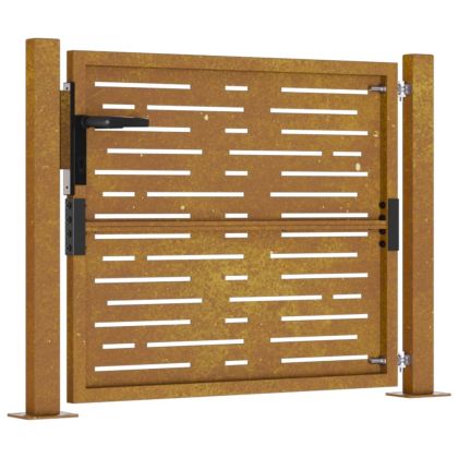 Градинска порта 100x100 см, кортенова стомана, квадратен дизайн