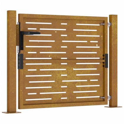 Градинска порта 100x75 см, кортенова стомана, квадратен дизайн