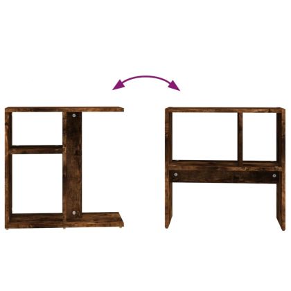 Странична маса, опушен дъб, 50x30x50 см, инженерно дърво