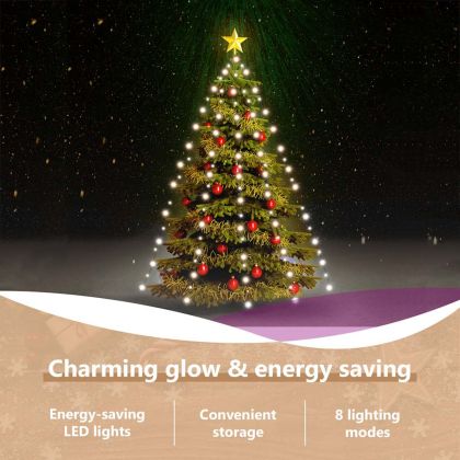 Коледни лампички за елха тип мрежа 180 LED студено бяло 180 см