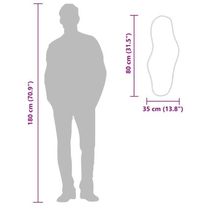 Стенно огледало черно 80x35 см