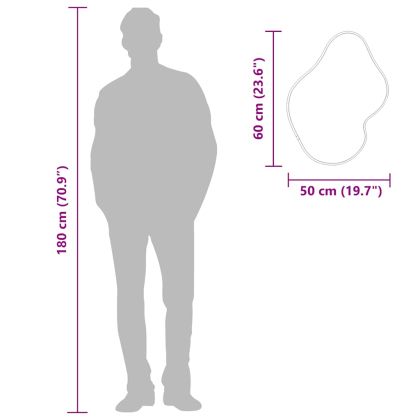 Стенно огледало сребро 60x50 см