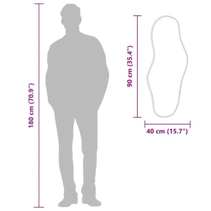 Стенно огледало черно 90x40 см