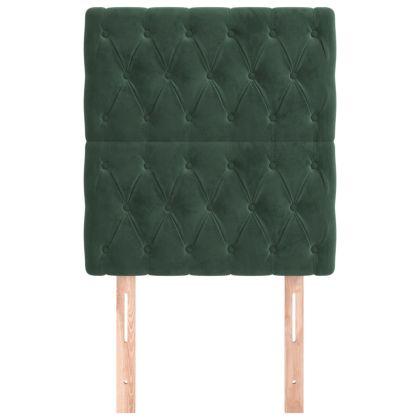 Табла за легло, тъмнозелена, 80x7x118/128 см, кадифе