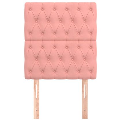 Табла за легло, розова, 80x7x118/128 см, кадифе