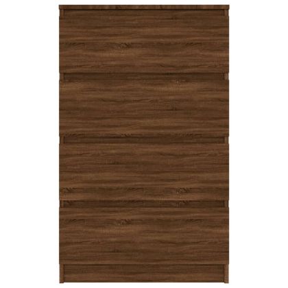 Сайдборд, кафяв дъб, 60x35x98,5 см, инженерно дърво