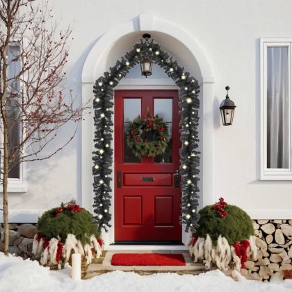 Коледен гирлянд с LED лампички, 10 м, черен