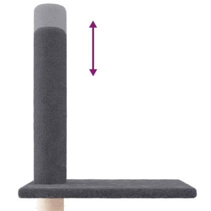 Котешко дърво тип "от пода до тавана" тъмносиво 250,5-276,5 см