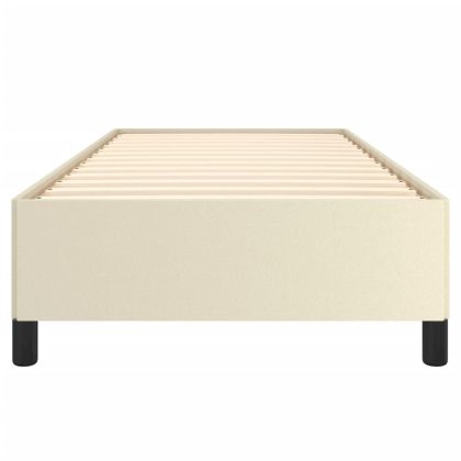 Рамка за легло, кремава, 90x200 см, изкуствена кожа
