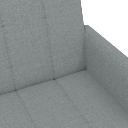 2-местен диван с табуретка, светлосив, текстил