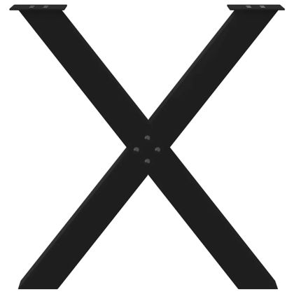 Крака за трапезна маса, X-образни, 2 бр., черни, 80 x (72-73) см, стомана