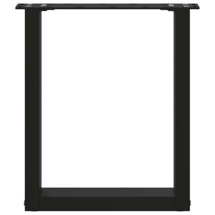 Крака за масичка за кафе, U-образни, 2 бр., черни, 38 x (42-43) см, стомана
