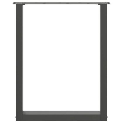 Крака за трапезна маса, U-образни, 2 бр., антрацит, 70x(72-73) см, стомана