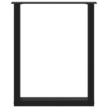 Крака за трапезарна маса, U-образни, 3 бр., черни, 70 x (72-73) см, стомана