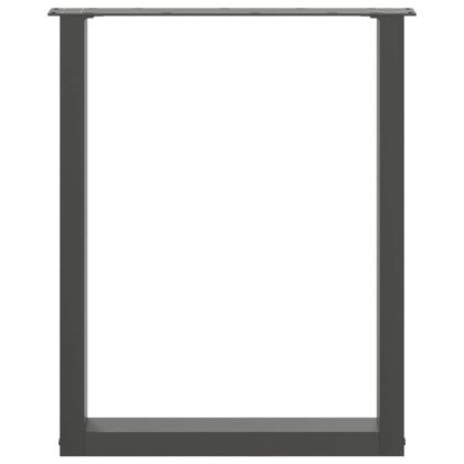 Крака за трапезна маса, U-образни, 3 бр., антрацит, 70x(72-73) см, стомана