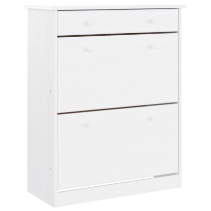 Висок шкаф ALTA, бял, 77x35x188 см, борово дърво масив