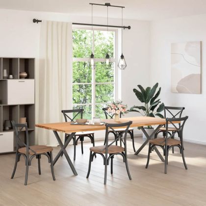 Крака за трапезна маса, X-образни, 2 бр., антрацит, 90x(72-73) см, стомана