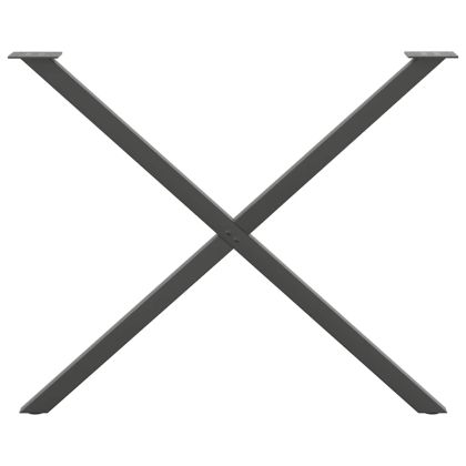Крака за трапезна маса, X-образни, 2 бр., антрацит, 90x(72-73) см, стомана