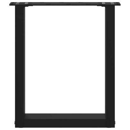 Крака за масичка за кафе, U-образни, 2 бр., черни, 28 x (42-43) см, стомана