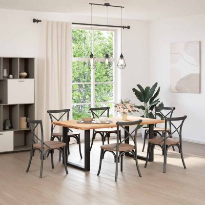 Крака за трапезна маса, U-образни, 2 бр., черни, 80 x (72-73) см, стомана