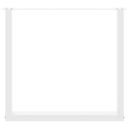 Крака за трапезна маса, U-образни, 3 бр., бели, 80x(72-73) см, стомана