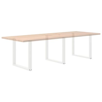 Крака за трапезна маса, U-образни, 3 бр., бели, 80x(72-73) см, стомана