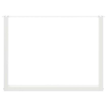 Крака за трапезна маса, U-образни, 2 бр., бели, 100 x (72-73) см, стомана