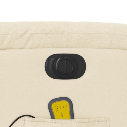 Електрически масажен реклайнер стол, кремав, текстил