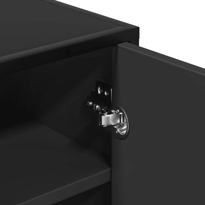 Етажерка за обувки, черна, 48x38x97,5 см, инженерно дърво