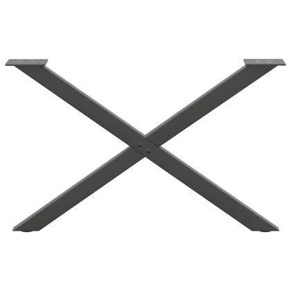 Крака за масичка за кафе, X-образни, 2 бр., антрацит, 70 x (42-43) см, стомана