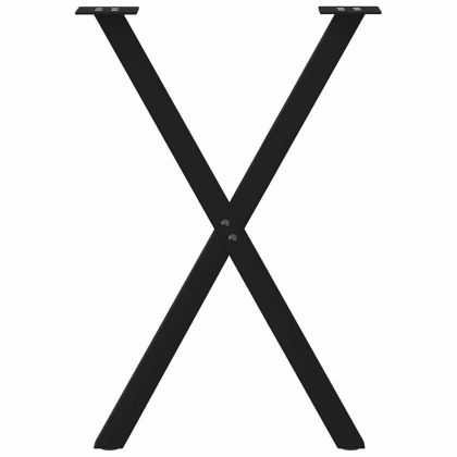 Крака за трапезна маса, X-образни, 2 бр., черни, 57 x (72-73) см, стомана