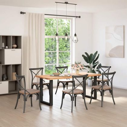 Крака за трапезна маса, U-образни, 2 бр., черни, 60 x (72-73) см, стомана