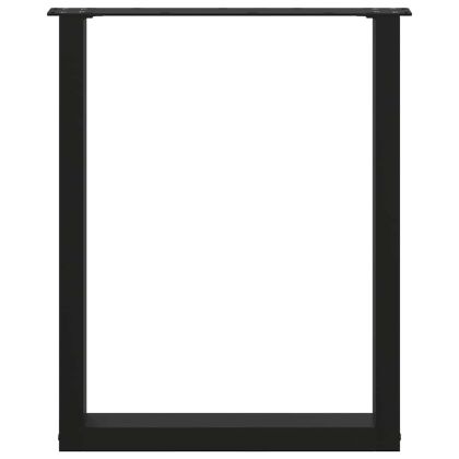 Крака за трапезна маса, U-образни, 2 бр., черни, 60 x (72-73) см, стомана