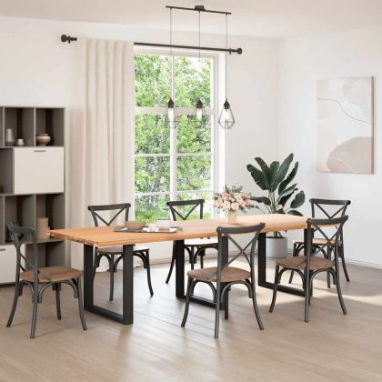 Крака за трапезна маса, U-образни, 3 бр., черни, 80 x (72-73) см, стомана