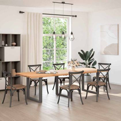 Крака за трапезна маса, U-образни, 3 бр., антрацит, 90x(72-73) см, стомана