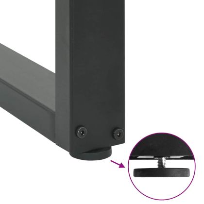 Крака за трапезна маса, U-образни, 3 бр., антрацит, 90x(72-73) см, стомана