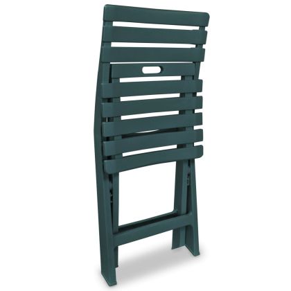 Сгъваем бистро комплект, 3 части, пластмаса, зелен