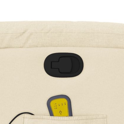 Изправящ масажен реклайнер стол, кремав, текстил