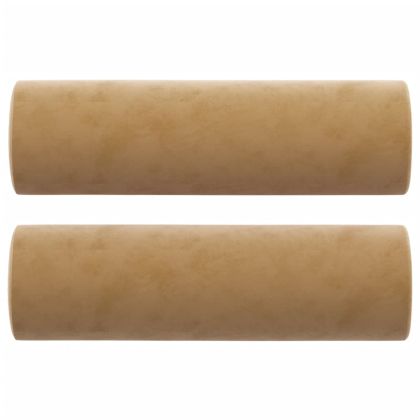 3-местен диван с декоративни възглавници кафяв 180 см кадифе